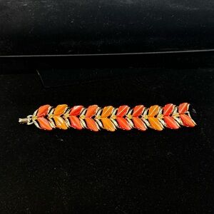 Coro Orange, Red and Gold Leaf Bracelet